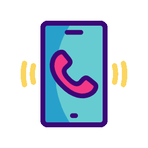 Kontakt 1 Korepetycje Informatyka Ikona dzwoniącego telefonu.