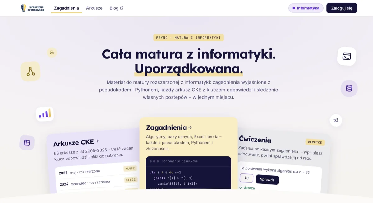 Interaktywna platforma do nauki – zagadnienia, arkusze maturalne i ćwiczenia